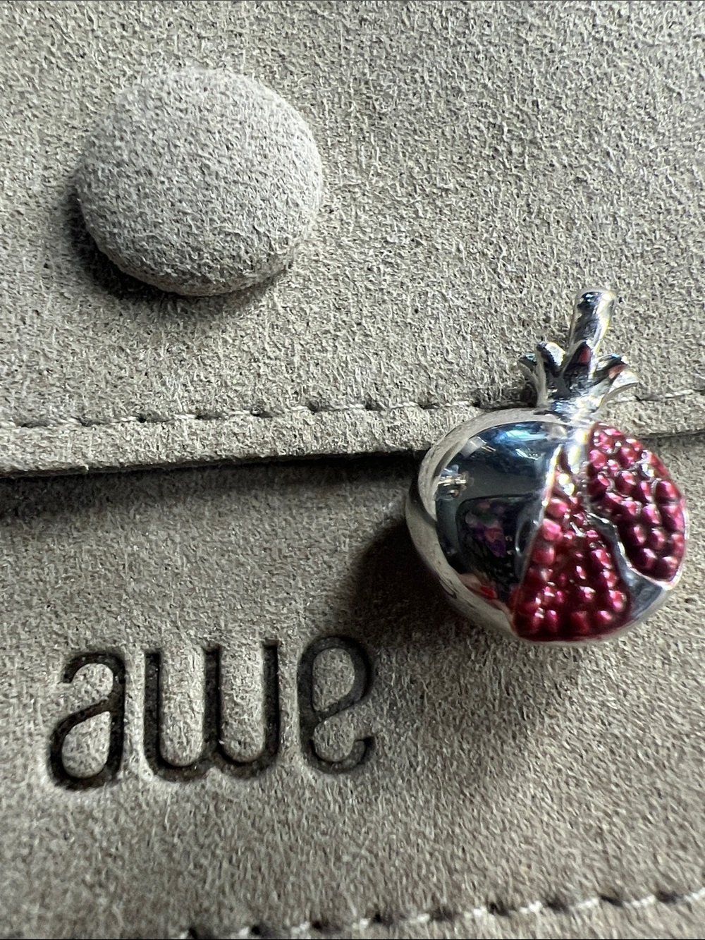 AWE INSPIRED 925 Silver Pomegranate Charm necklace PERSEPHONE Greek pendant